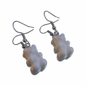 White Gummy Bear Drop Earrings - Women Jewelry